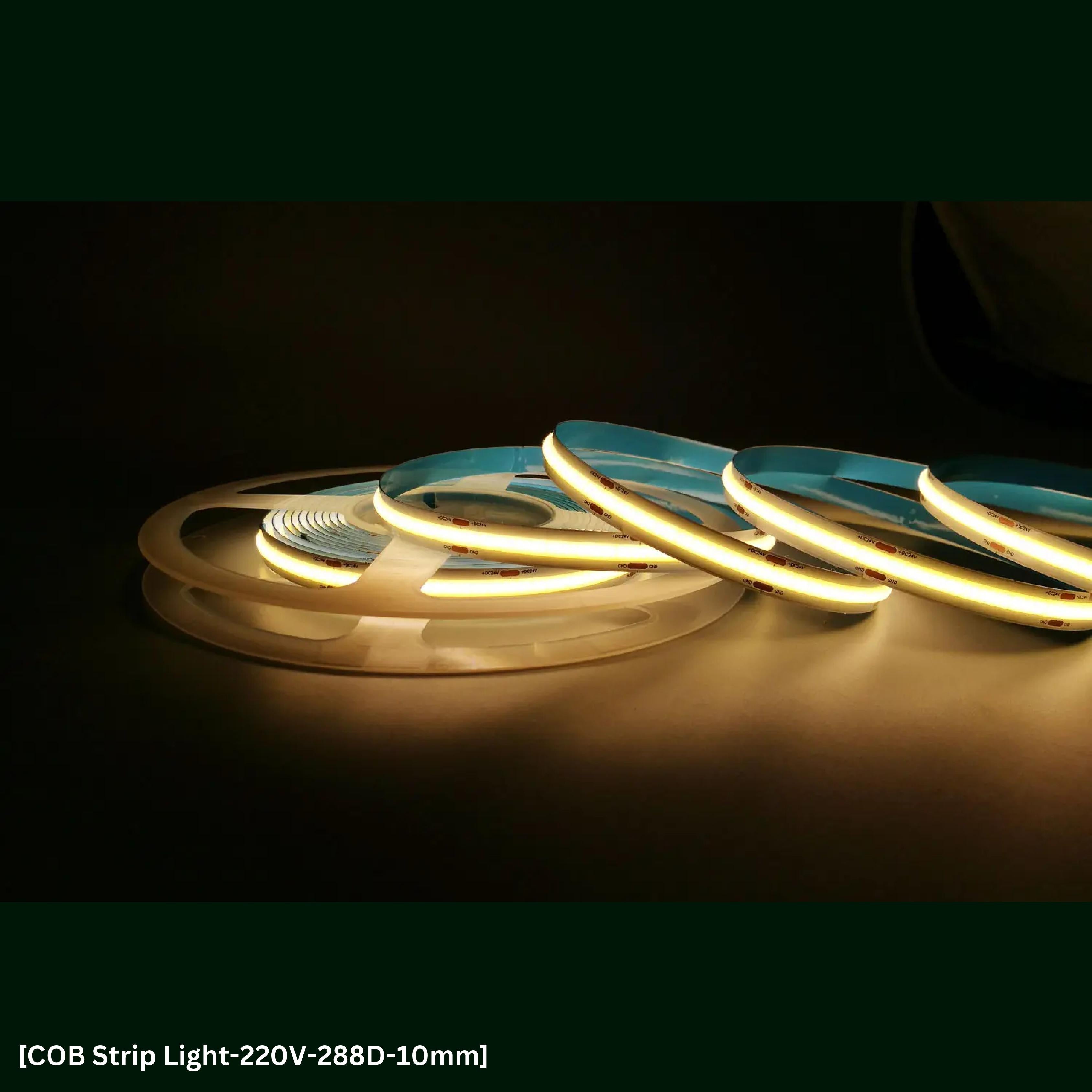 COB Strip Light : 10W/M 3000K (50cm/cut, 50M per Roll)