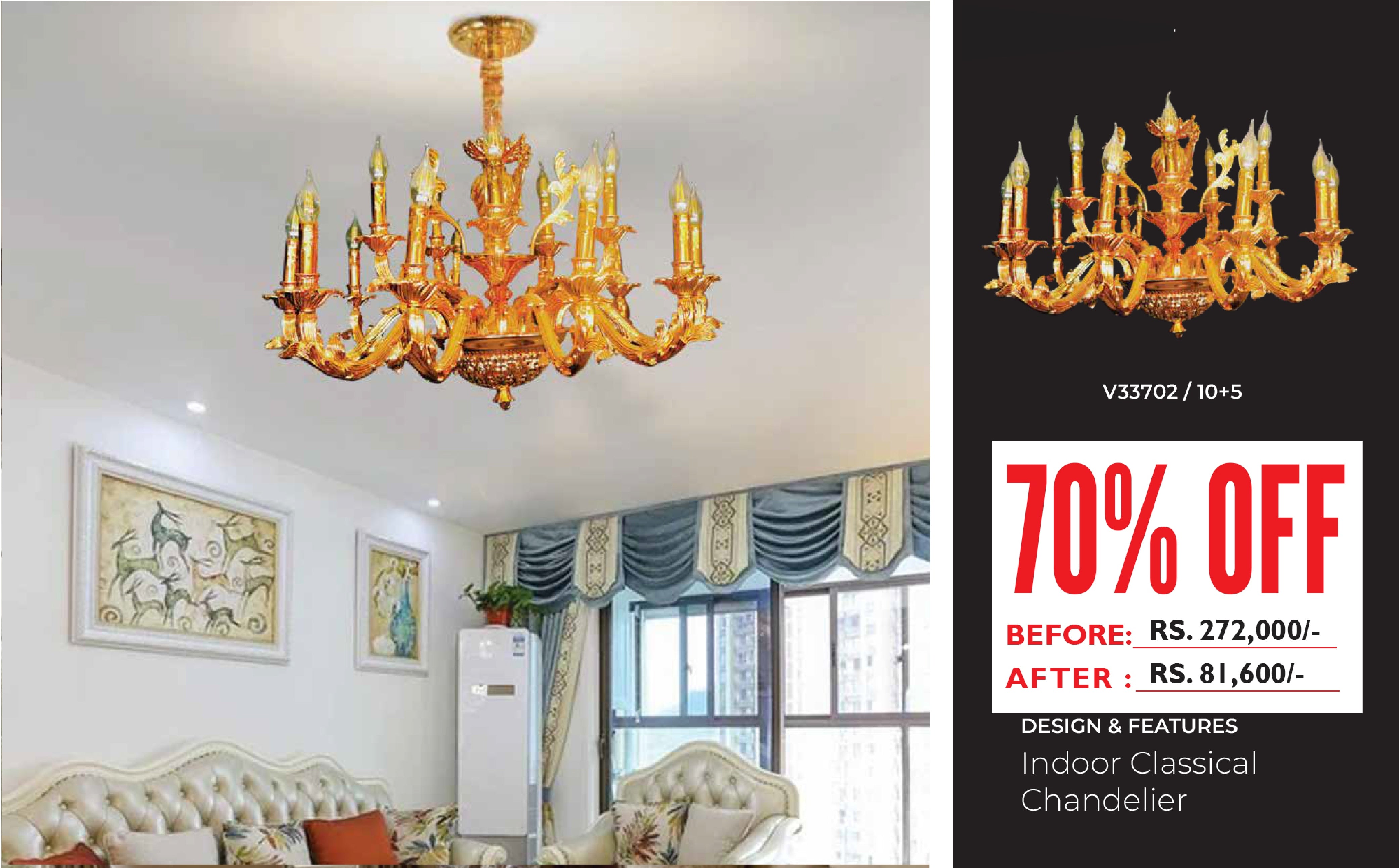CLASSICAL GOLD CHANDELIER