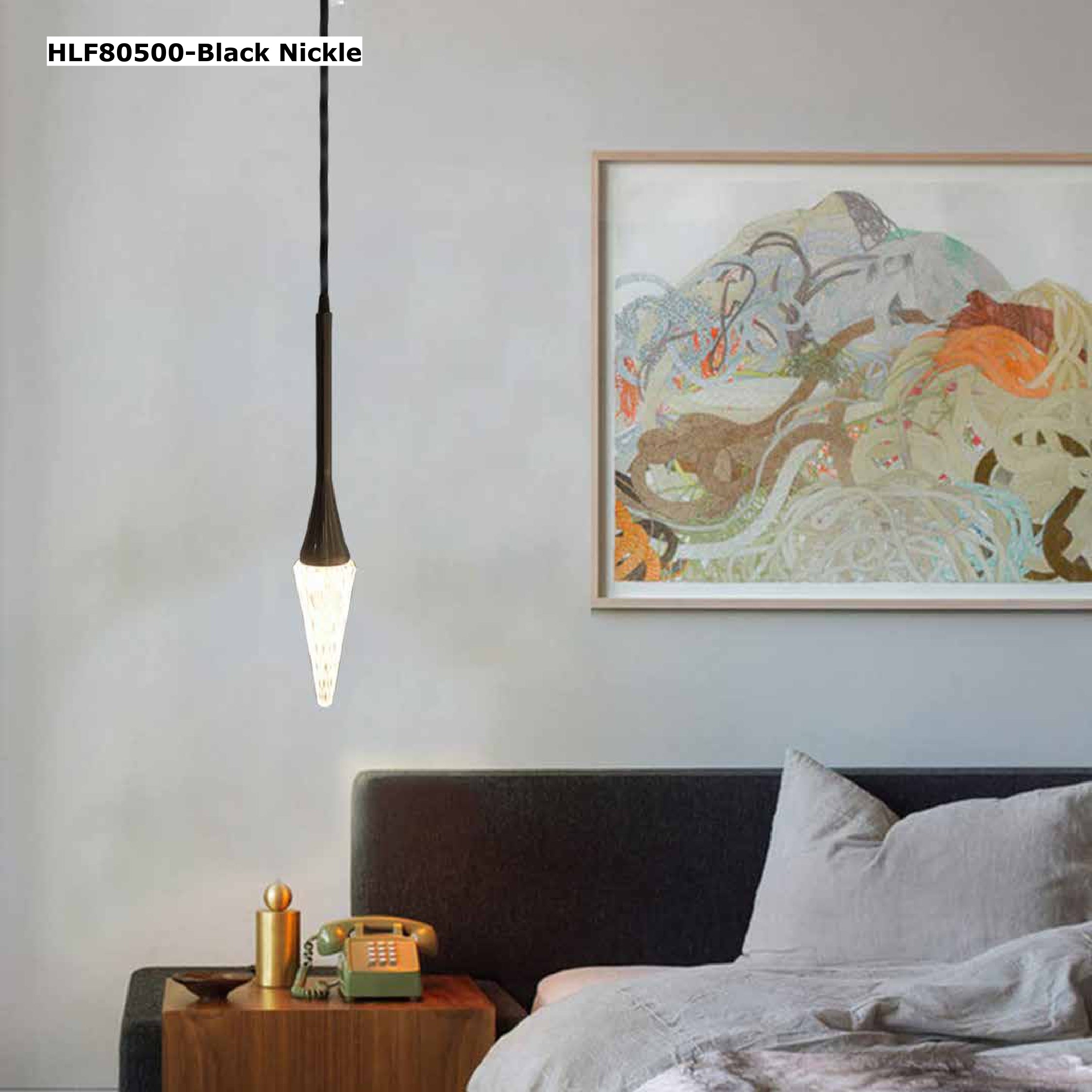 Hanging Light || HLF80500-Black Nickle