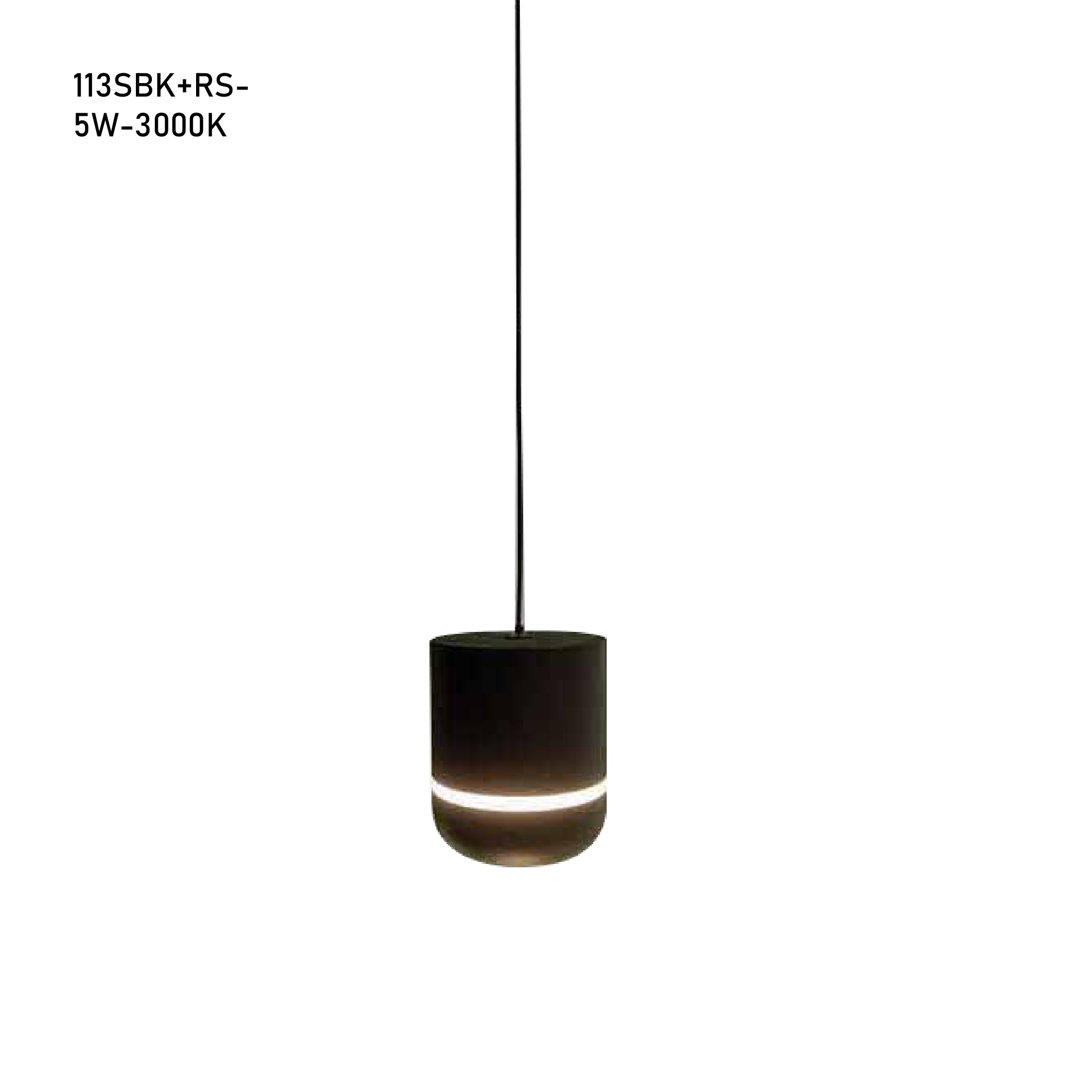 Metal pendant lights | 113SBK+RS-5W-3000K