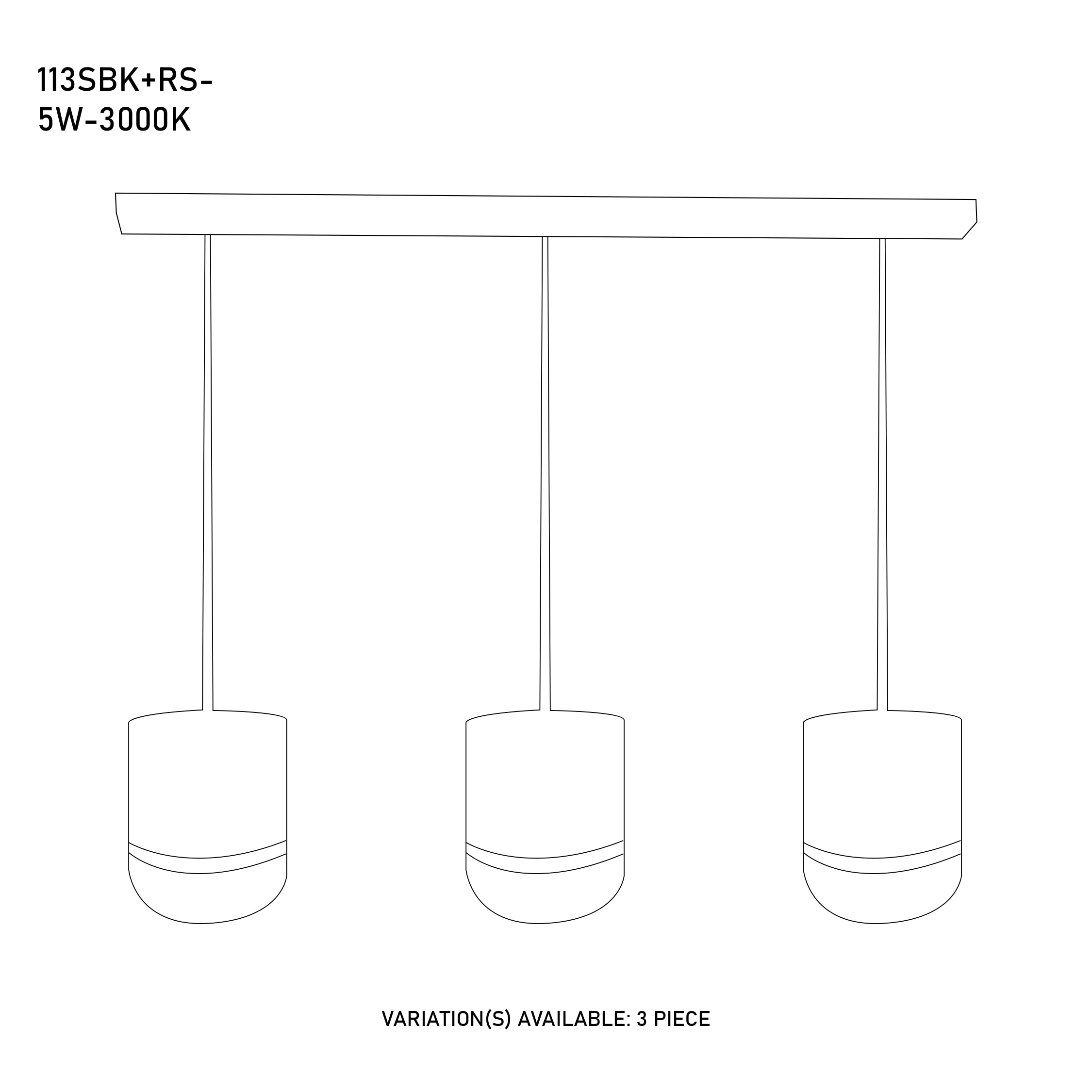 Metal pendant lights | 113SBK+RS-5W-3000K