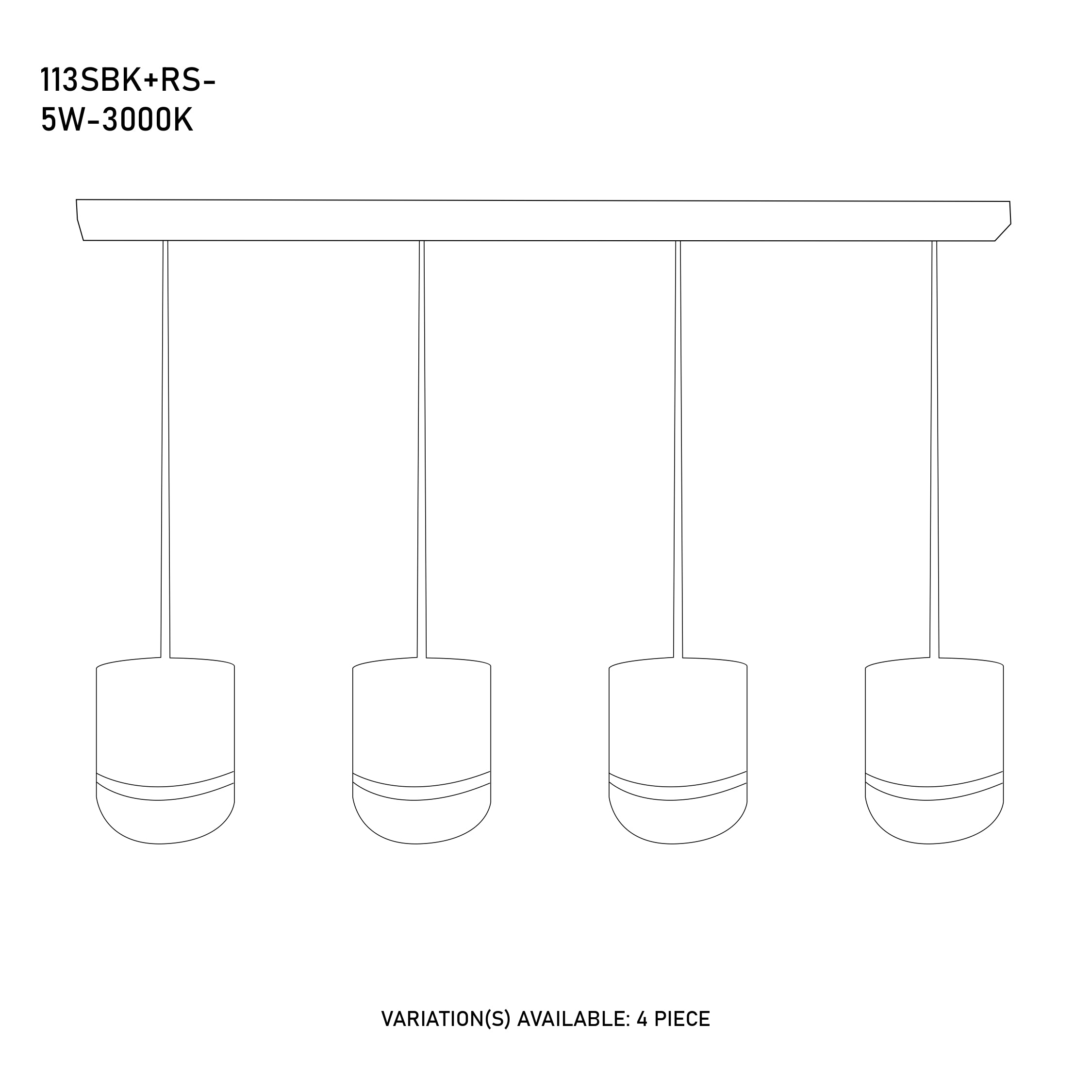 Metal pendant lights | 113SBK+RS-5W-3000K