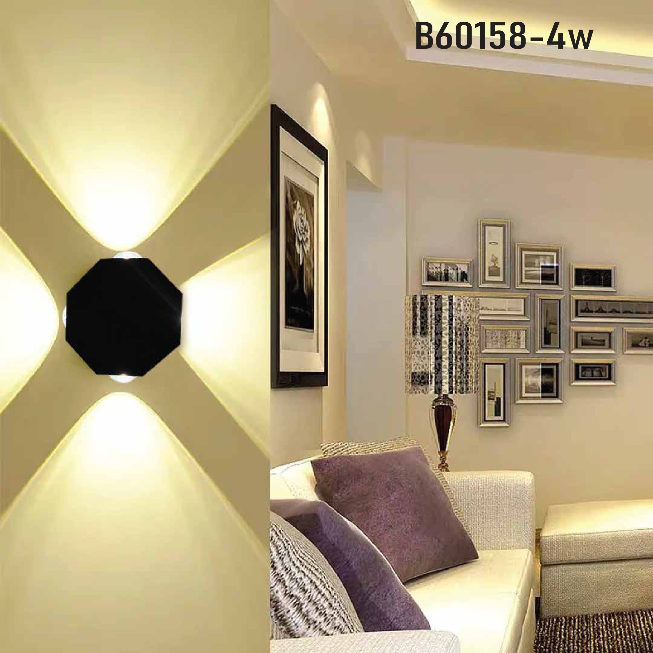 LED Outdoor Wall Light | B60158-4w-Black